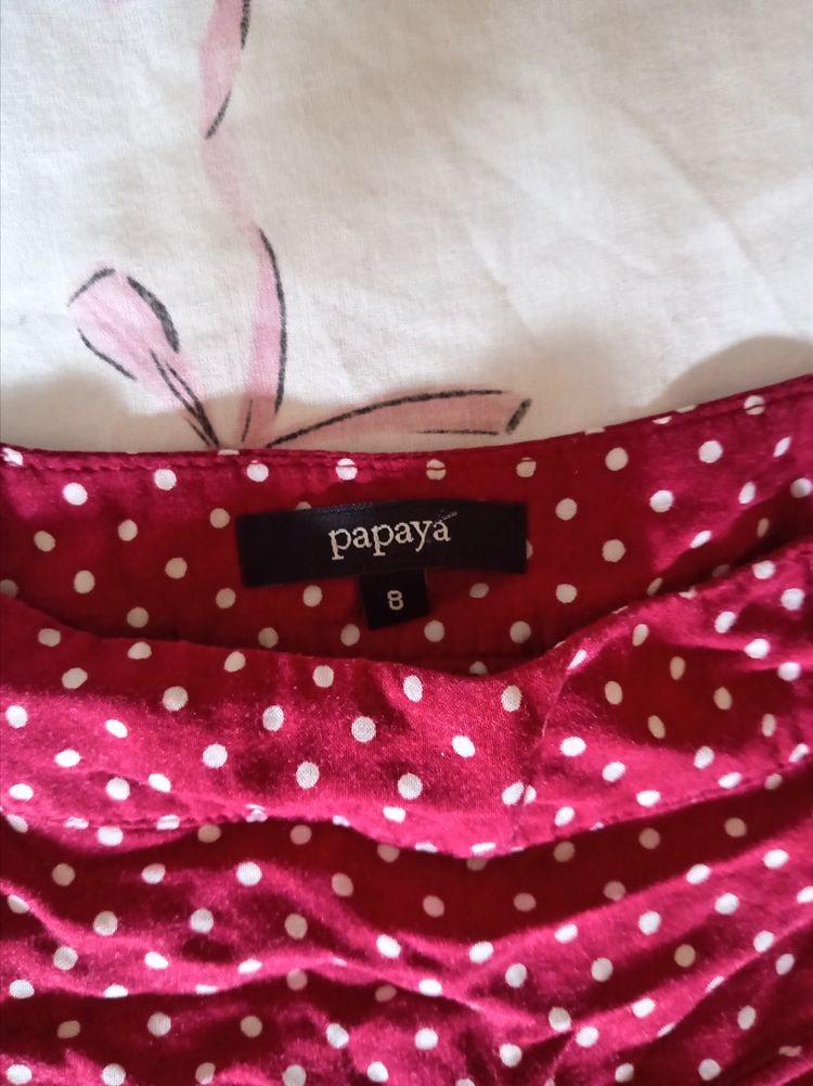 Y2k Papaya Red Polka Dot Shorts image 2