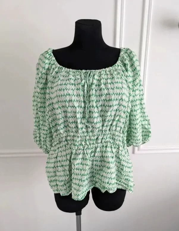 Green Patterned Blouse