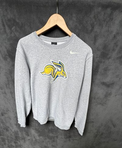 Nike Grey Sweatshirt With Yellow Rabbit Logo y2k large