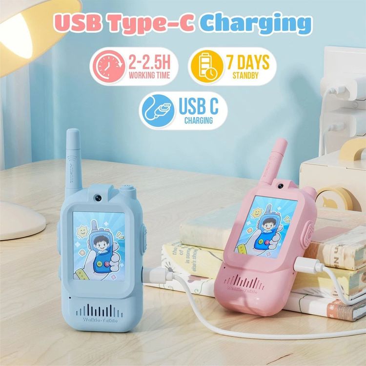 2 X Video Walkie Talkies For Kids Rechargeable Video Intercom Walkies TalkiesUK 2