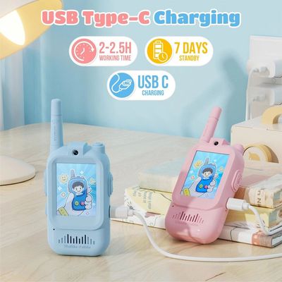 2 X Video Walkie Talkies For Kids Rechargeable Video Intercom Walkies TalkiesUK 2