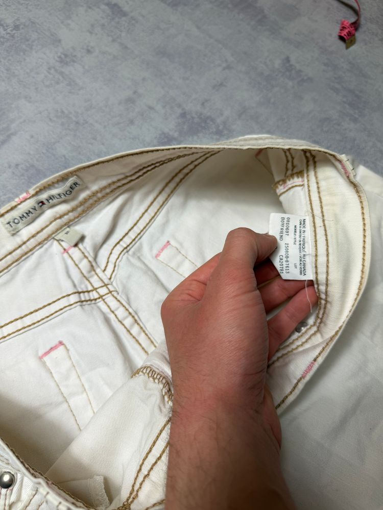 Vintage Tommy Hilfiger Cream White Denim Pants Loose Fit image 5