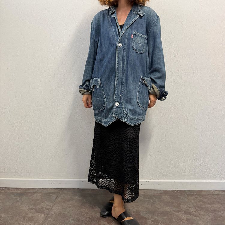 RARE ARCHIVE Levi's RED Denim Chore Jacket (Y2K / Late 90s Design) - Tg L image 5