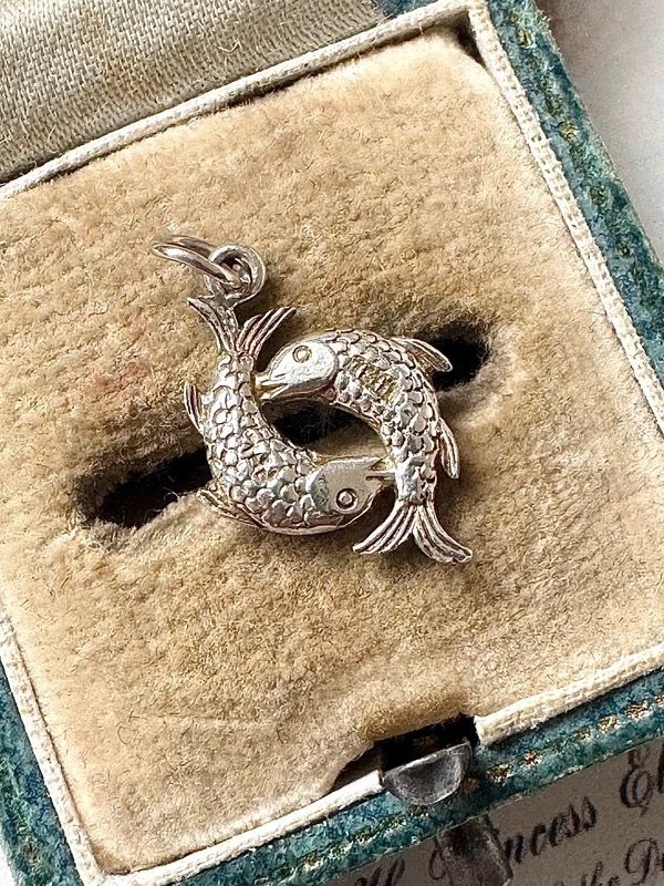 Horoscope Sterling Silver Pisces Fish Charm Pendant - Birthday Charm February - Fish Charm Celestial 🐟 