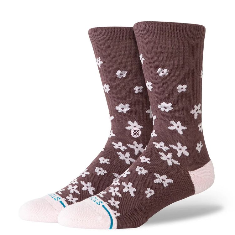 Stance USA Official Crew Socks - M - Womens Floral Dreams Crew Brown image 1