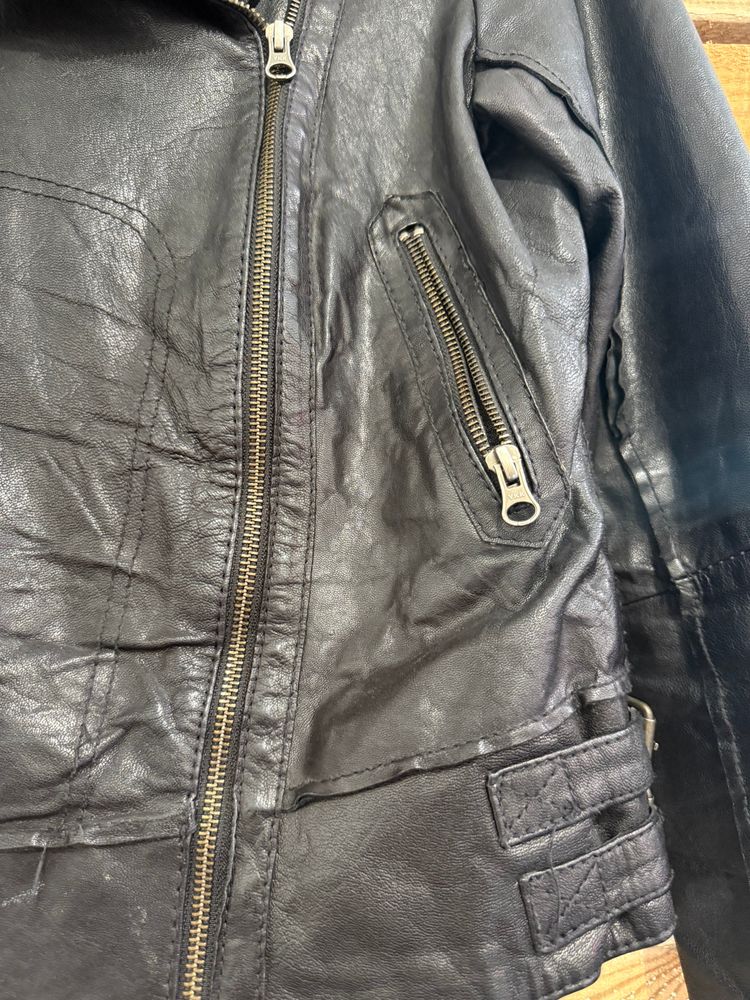 All-Saints leather biker jacket. Size Uk12 image 6
