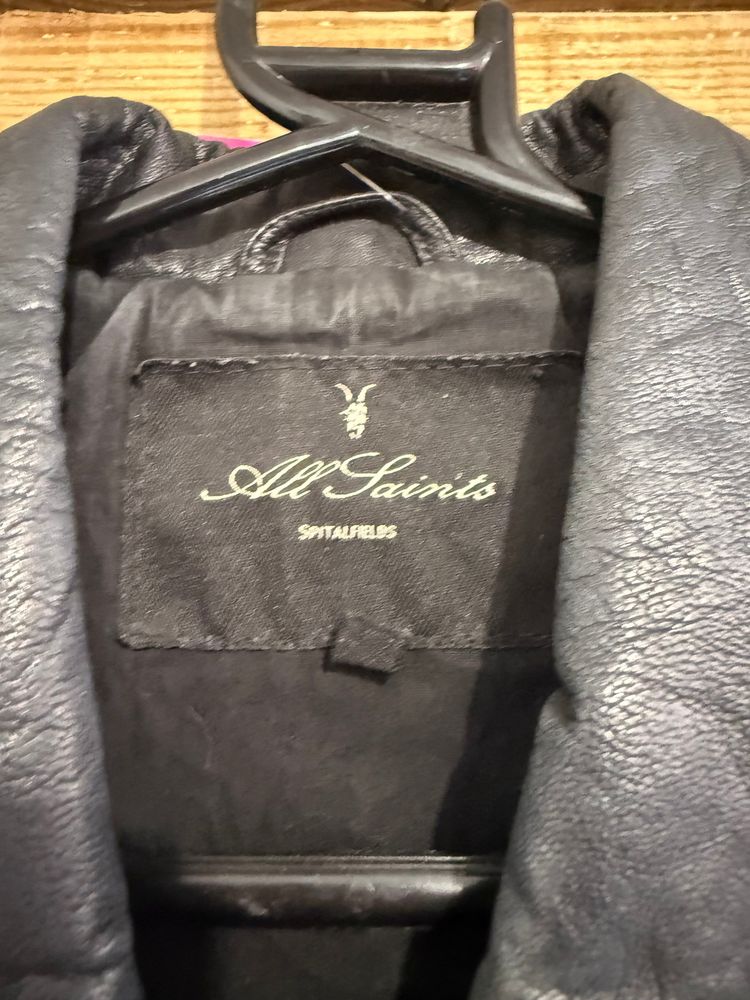 All-Saints leather biker jacket. Size Uk12 image 5