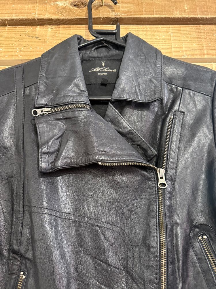 All-Saints leather biker jacket. Size Uk12 image 3