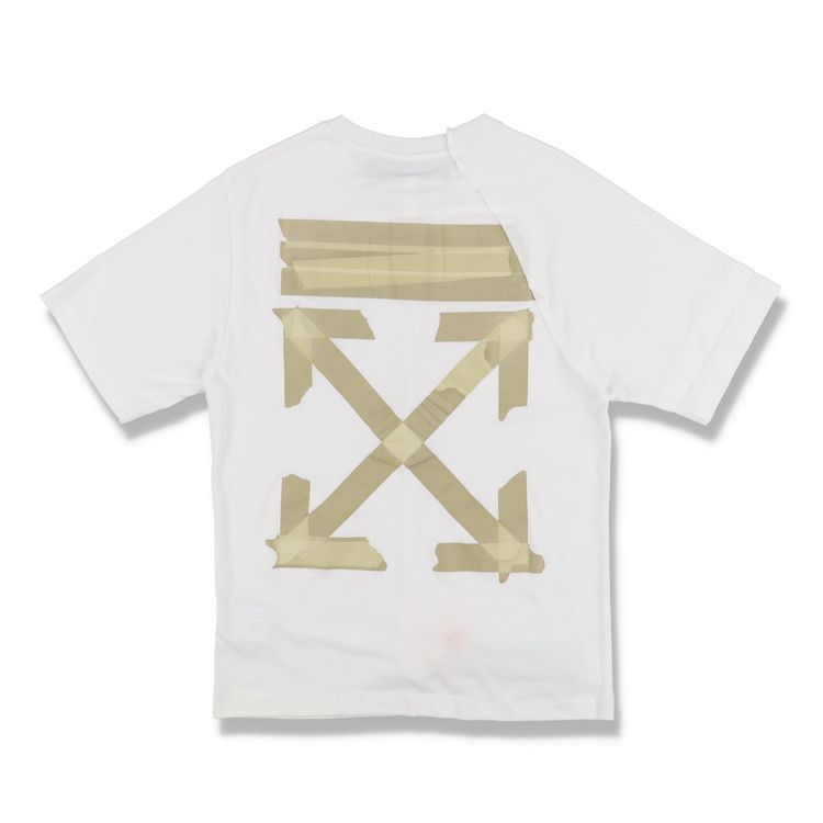 Off-White White Reconstructed Tape Arrows Logo T-Shirt