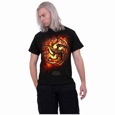 HOD - DRAGON FLAMES - Front Print T-Shirt Black 4