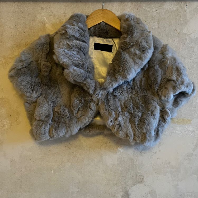 Grey Fur Cropped bolero