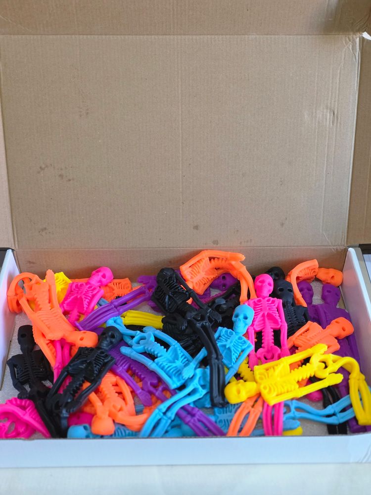 JobLot Of Squishy & Super Stretchy Multicolor Plastic Skeleton Toys image 1