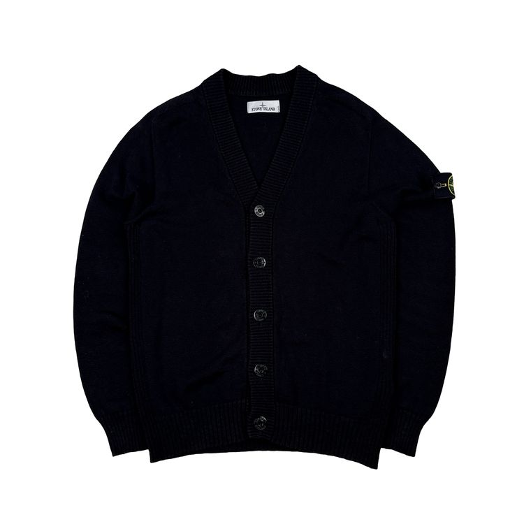 Stone Island 2022 Black Knitted Buttoned Cardigan Jumper - Small