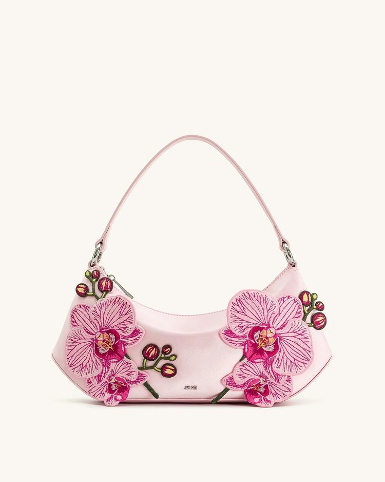 Pink Handbag With Floral Embroidery image 1