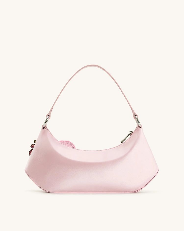 Pink Handbag With Floral Embroidery imagen 3