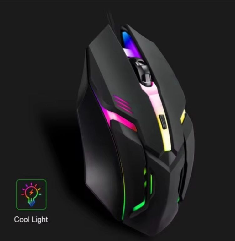 Black Gaming Mouse With Rgb Lighting image 1