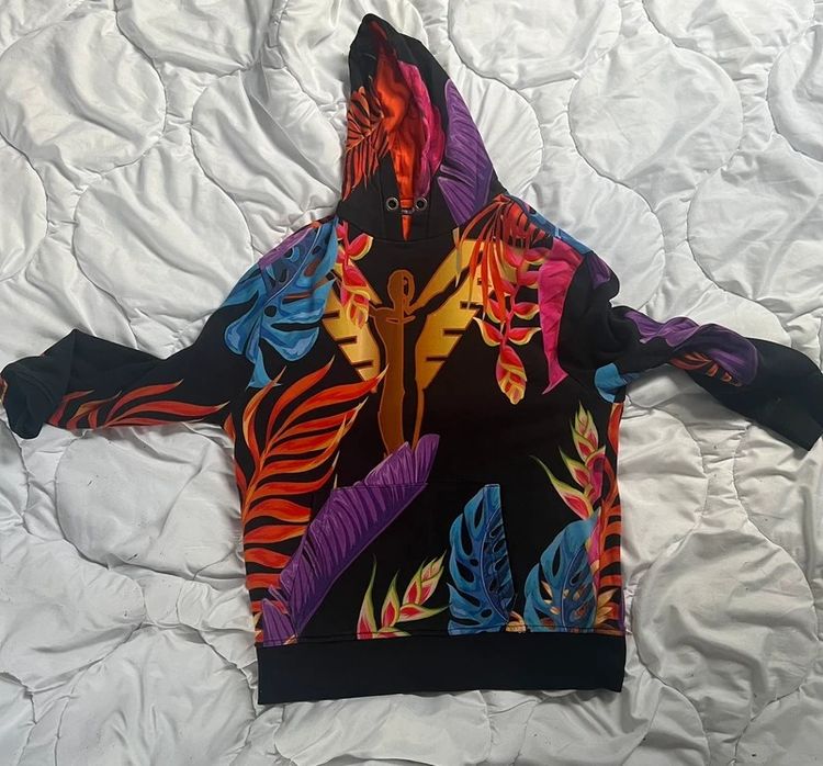 Carlo Colucci Colorful Leaf Print Hoodie