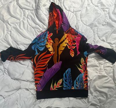 Carlo Colucci Colorful Leaf Print Hoodie