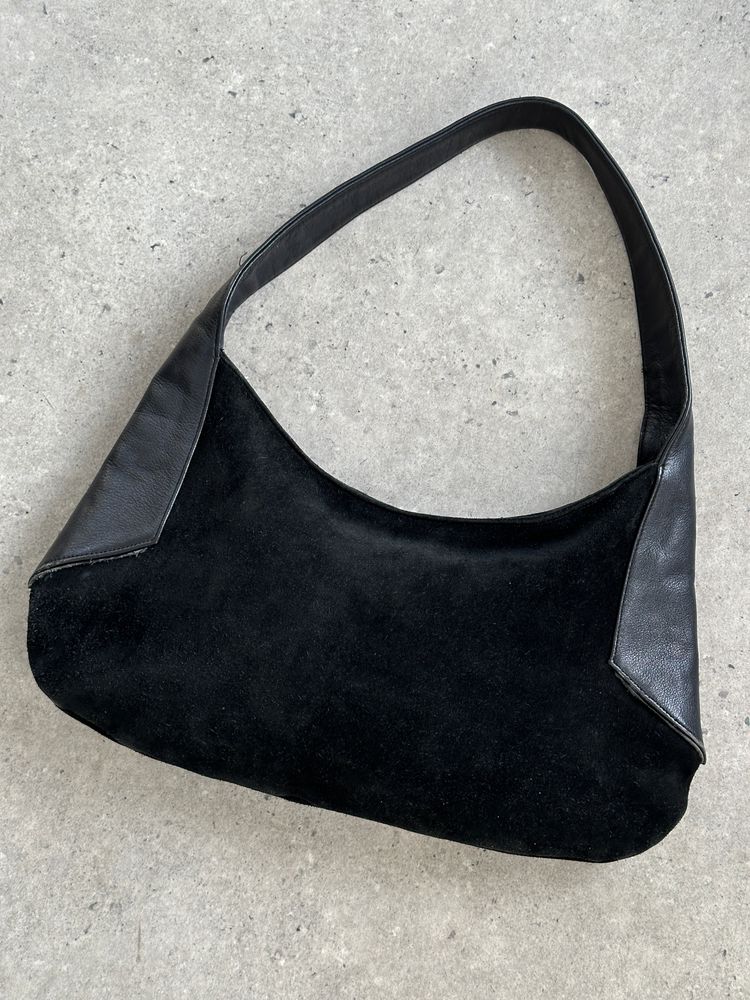 Armani Exchange 2000s Suede Leather Shoulder Bag imagen 3