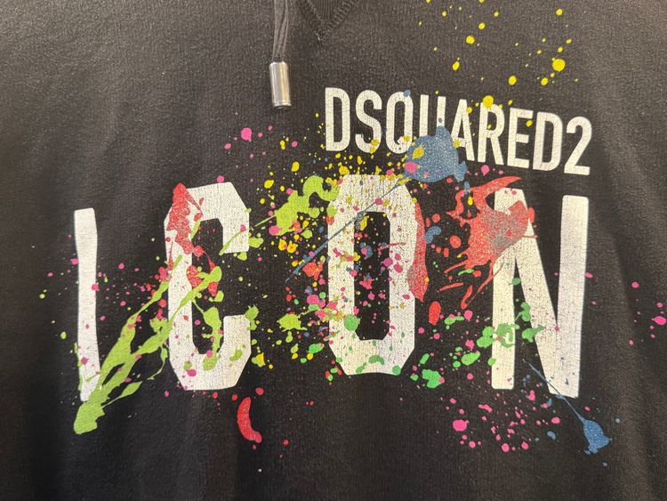 DSQUARED2 ICON Paint-Splatter Hoodie – Size L – Made in Italy image 3