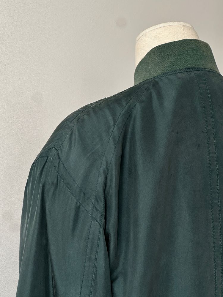 Vintage 1990s Pure Silk Bomber Jacket - M 4