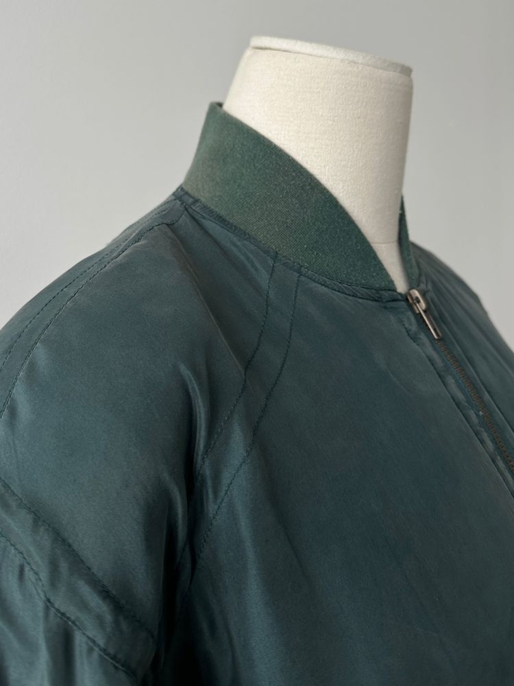 Vintage 1990s Pure Silk Bomber Jacket - M 8