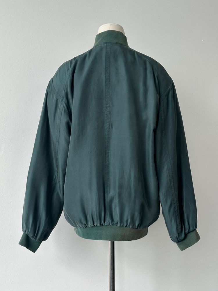 Vintage 1990s Pure Silk Bomber Jacket - M 2
