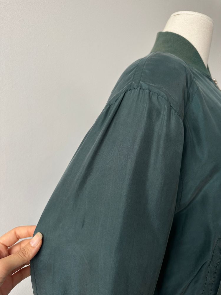 Vintage 1990s Pure Silk Bomber Jacket - M 7