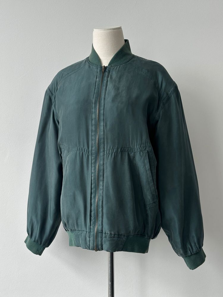 Vintage 1990s Pure Silk Bomber Jacket - M 9