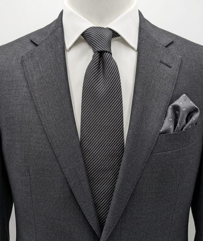 Made in Italy Clubmen of London Cravatta Uomo Grigio Antracite Righe Argento Made in Italy 8 c product image