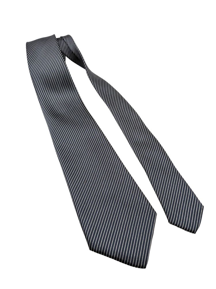 Clubmen of London Cravatta Uomo Grigio Antracite Righe Argento Made in Italy 8 c 5