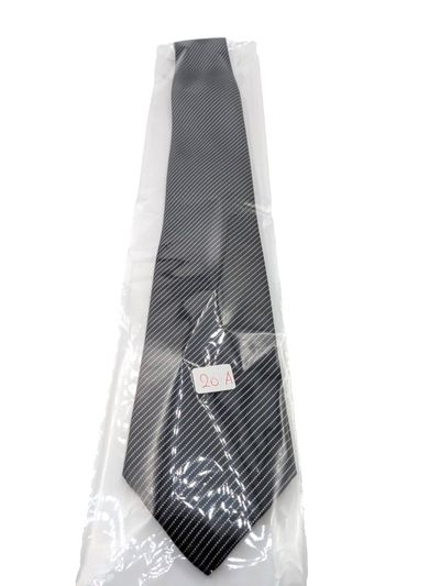 Clubmen of London Cravatta Uomo Grigio Antracite Righe Argento Made in Italy 8 c 8