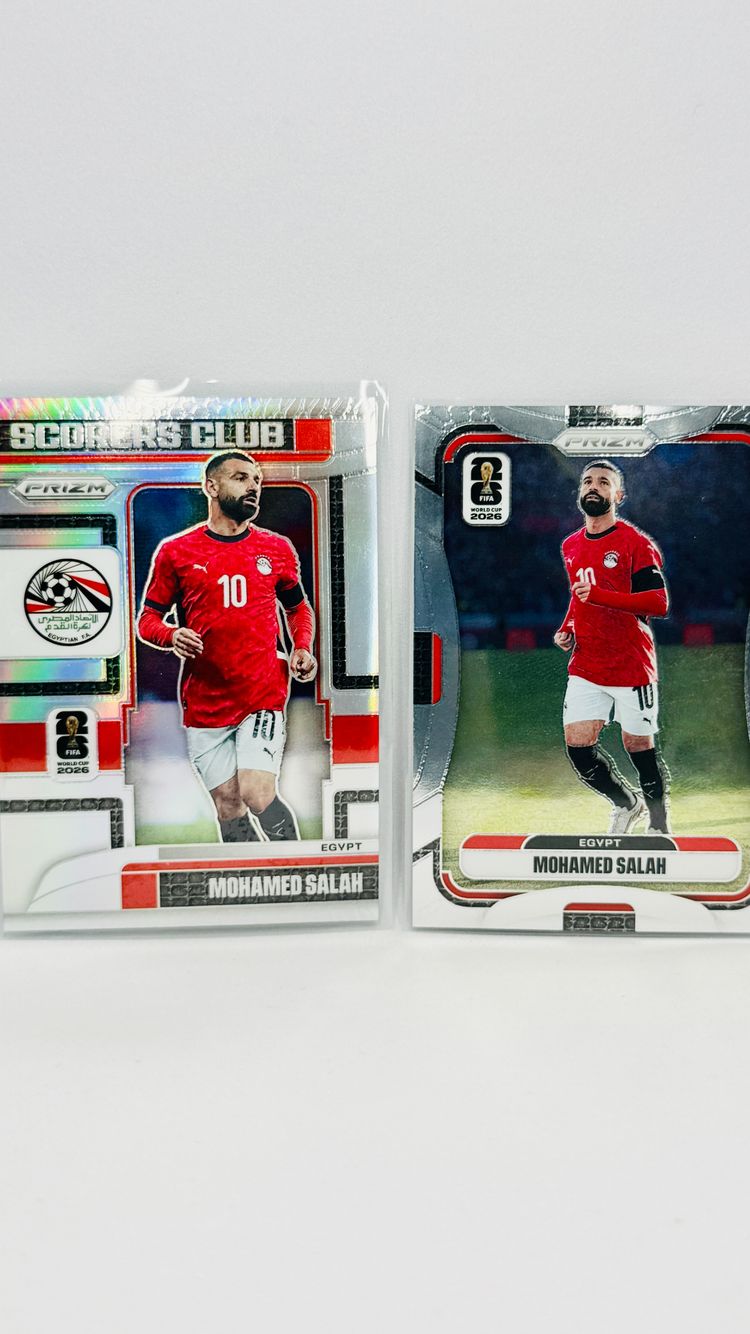 Immagine di x2 - Mohamed Salah - Egipto - Panini Prizm FIFA World Cup 2026 - Scorers Club Silver + Silver Wave parallel 1
