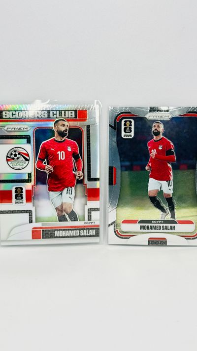 x2 - Mohamed Salah - Egipto - Panini Prizm FIFA World Cup 2026 - Scorers Club Silver + base