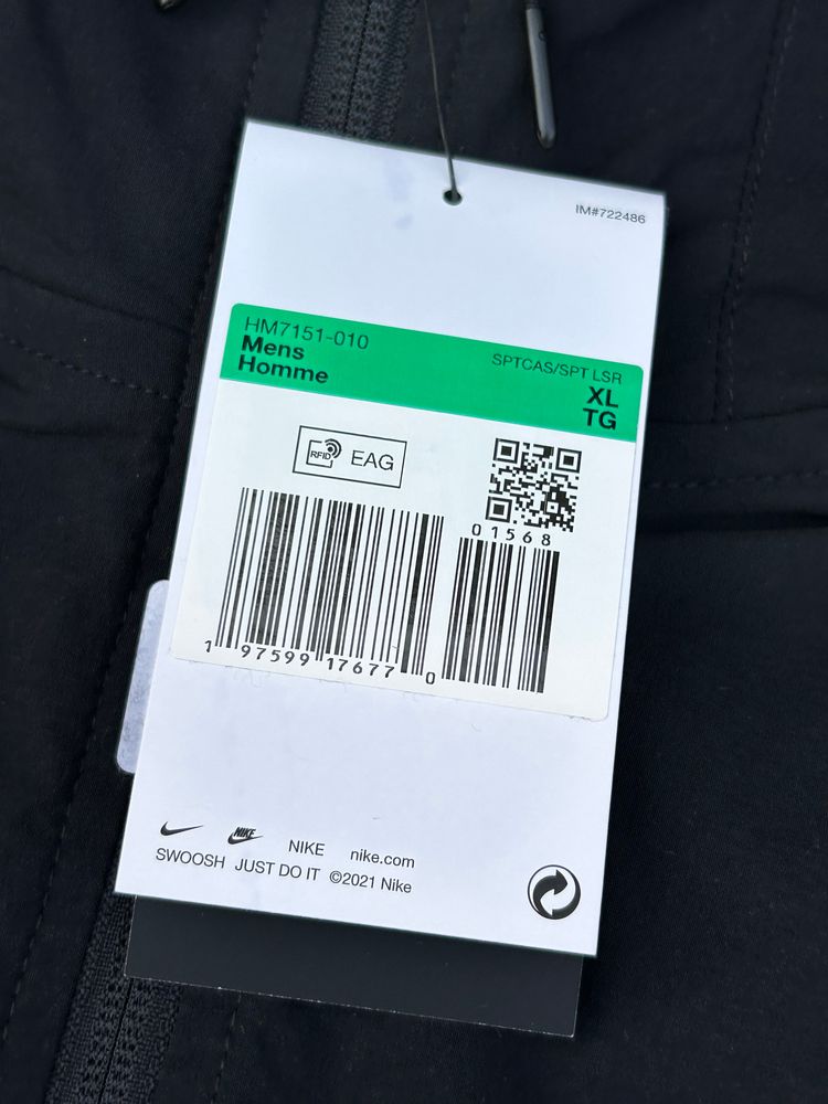 Nike Tech Fleece Woven Hooded Full Zip Oversized Jacket - ‘Triple Black’ - Size XL   obraz 3