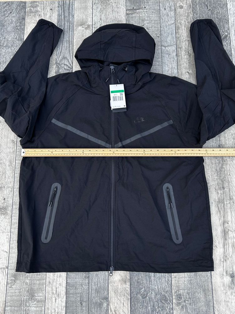 Nike Tech Fleece Woven Hooded Full Zip Oversized Jacket - ‘Triple Black’ - Size XL   obraz 5