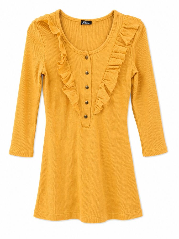 Other Item 7 Yellow Long Sleeve Top With Ruffles product image