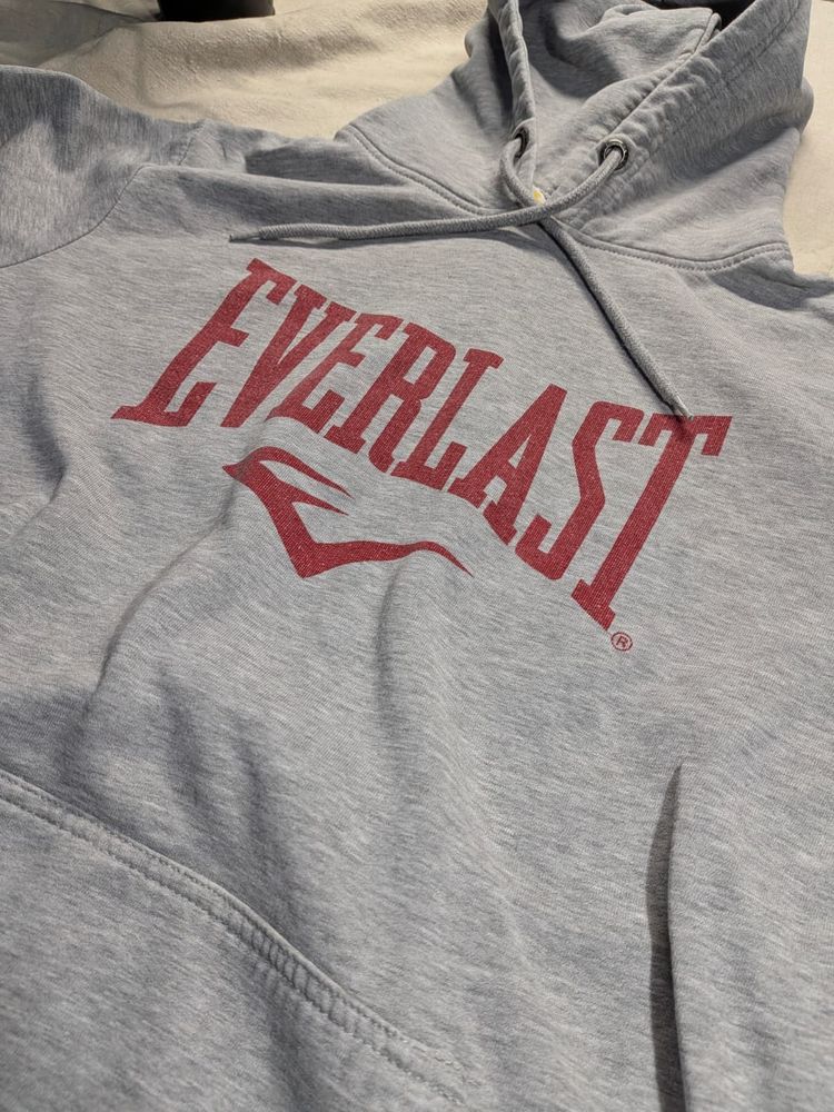 Everlast Grey Hoodie Big Logo Streetwear 2