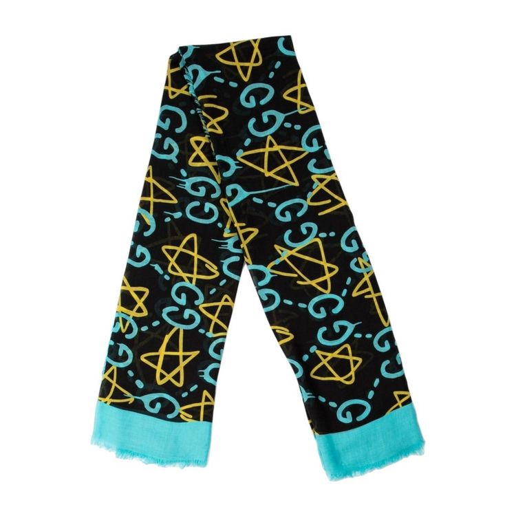 Immagine di Gucci Ghost GG Star Silk Scarf Shawl 6