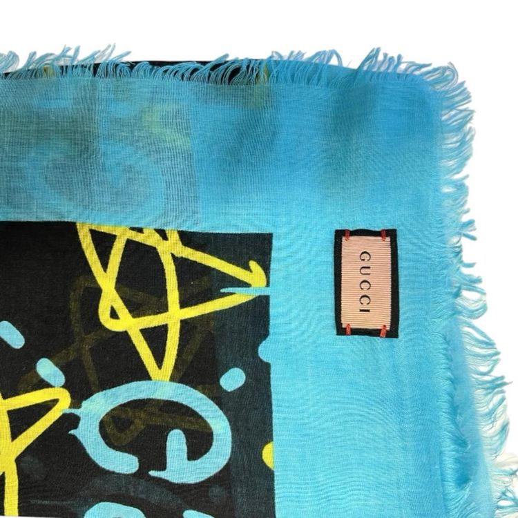 Immagine di Gucci Ghost GG Star Silk Scarf Shawl 8