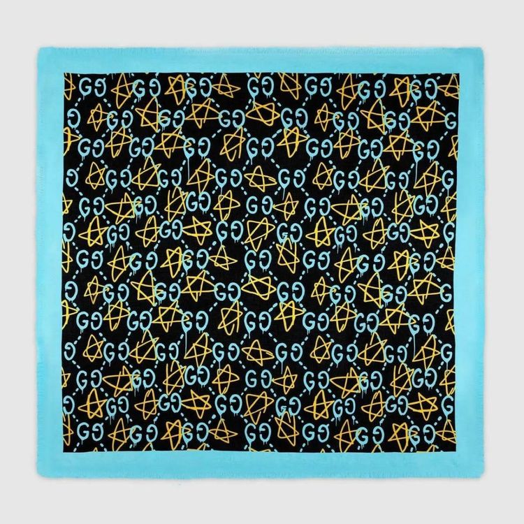 Immagine di Gucci Ghost GG Star Silk Scarf Shawl 7