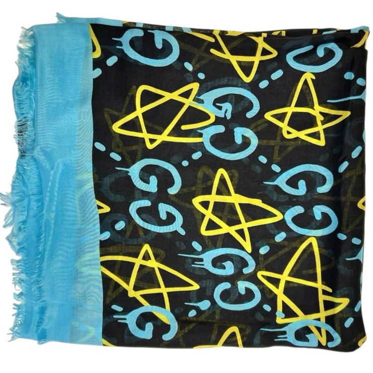 Gucci Ghost GG Star Silk Scarf Shawl image 1