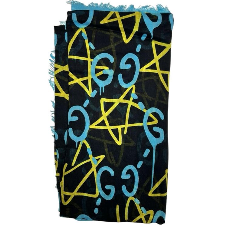 Immagine di Gucci Ghost GG Star Silk Scarf Shawl 3