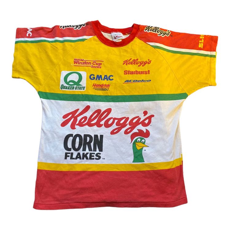 Vintage 90s Kellogg’s all over print racing T-shirt
