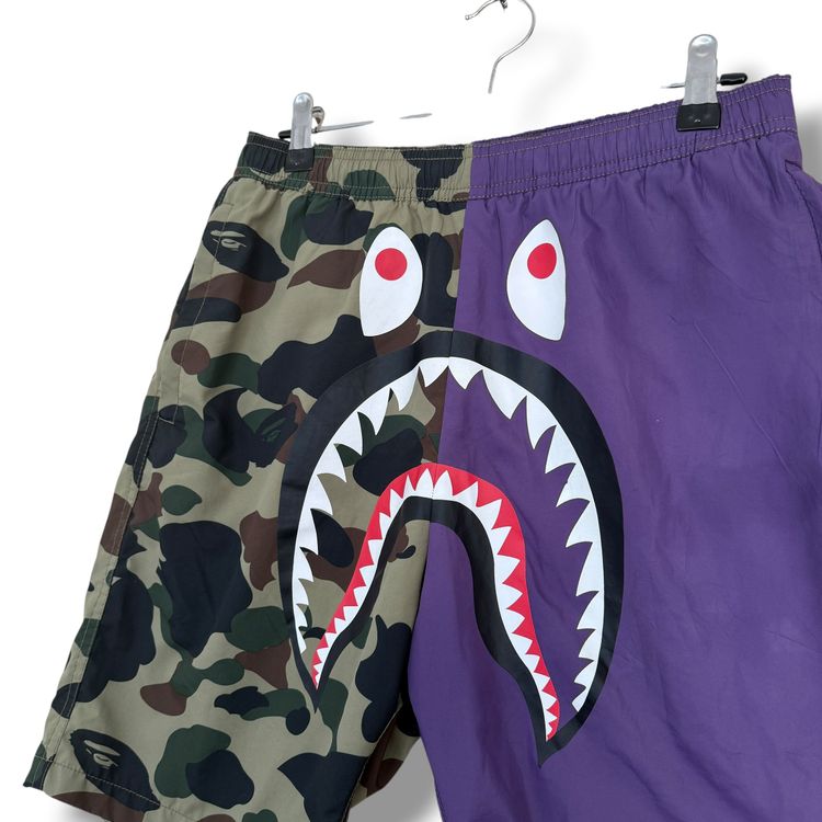 A Bathing Ape split shark Shorts Purple & green, medium image 4