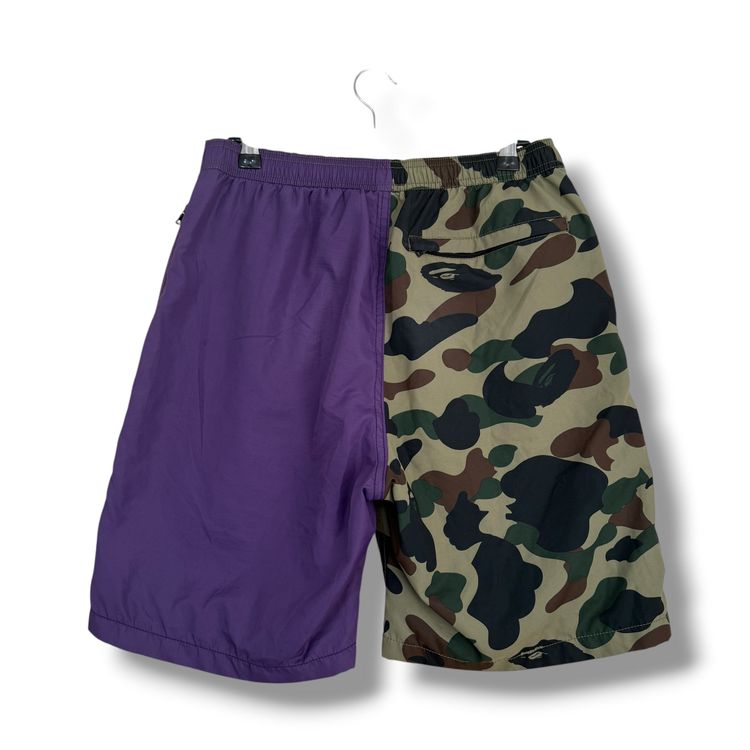 A Bathing Ape split shark Shorts Purple & green, medium image 2