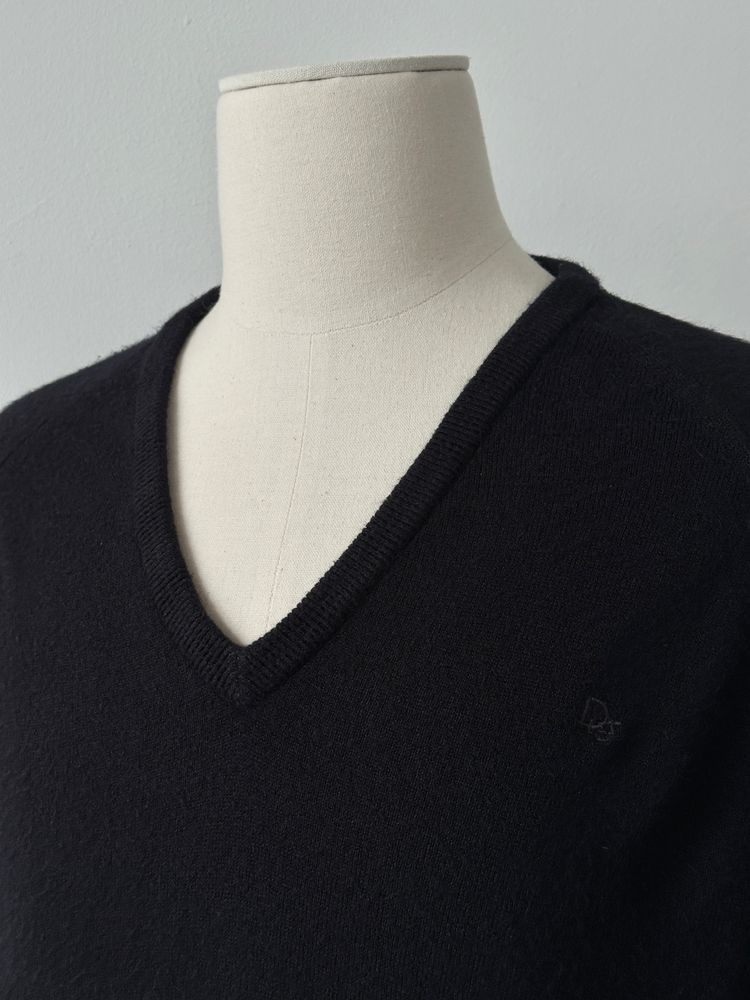 Christian Dior 1990s V Neck Knit Logo Jumper - L obraz 5
