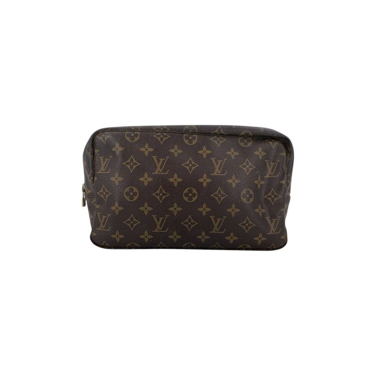 Louis Vuitton Vintage Brown Monogram Canvas Trousse Toilette 28 Clutch Bag image 1