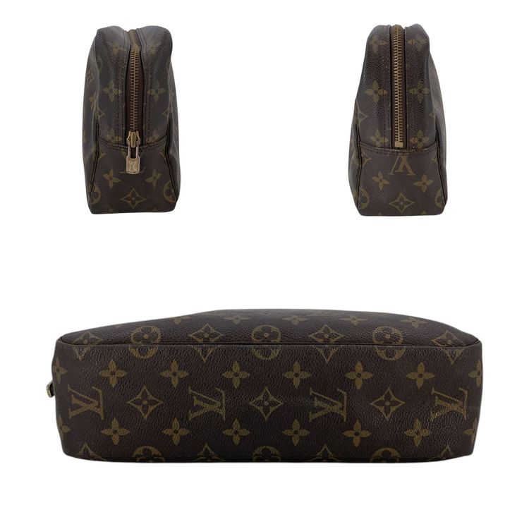 Louis Vuitton Vintage Brown Monogram Canvas Trousse Toilette 28 Clutch Bag image 6