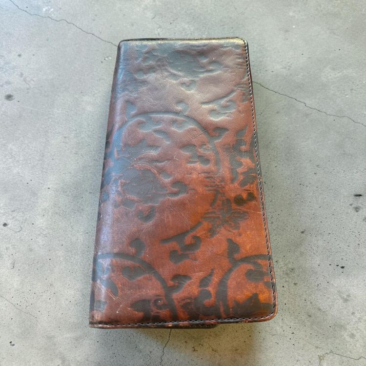 Vintage Kenzo Wallet, Brown Leather with Croc Effect image 6